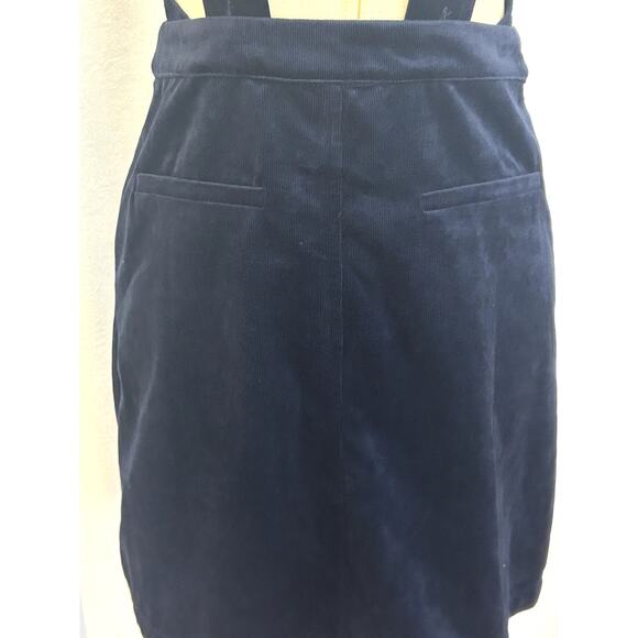 RESET by Jane Blue Velvet Rhinestone Button Pinafore Overall Romper Size… - Picture 7 of 10